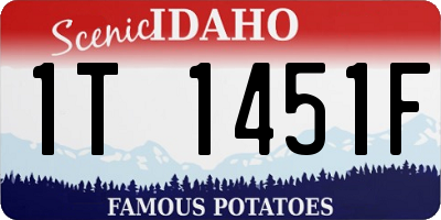 ID license plate 1T1451F