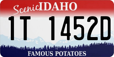 ID license plate 1T1452D