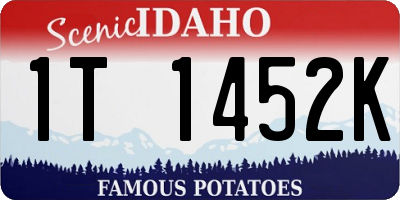 ID license plate 1T1452K