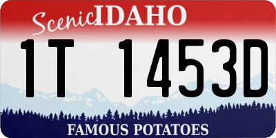 ID license plate 1T1453D