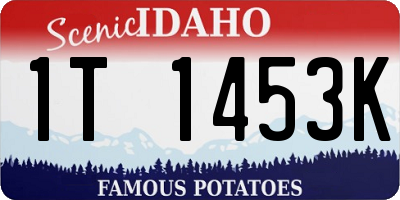 ID license plate 1T1453K