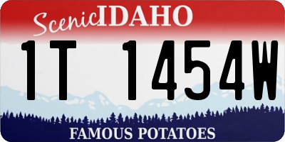 ID license plate 1T1454W
