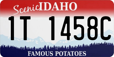 ID license plate 1T1458C