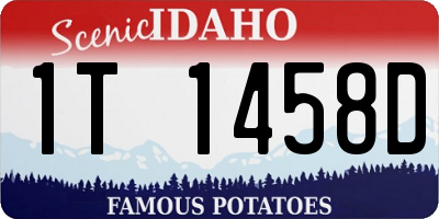 ID license plate 1T1458D