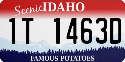 ID license plate 1T1463D