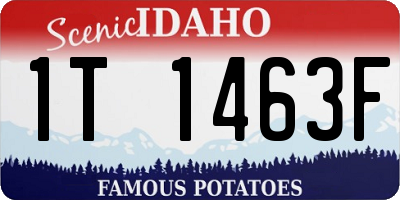 ID license plate 1T1463F