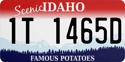 ID license plate 1T1465D