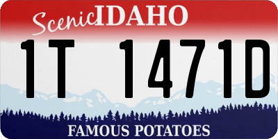 ID license plate 1T1471D