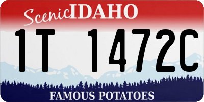 ID license plate 1T1472C