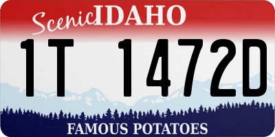 ID license plate 1T1472D