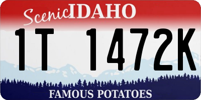 ID license plate 1T1472K
