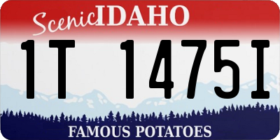 ID license plate 1T1475I