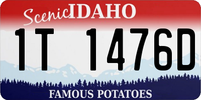 ID license plate 1T1476D