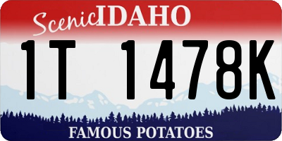 ID license plate 1T1478K