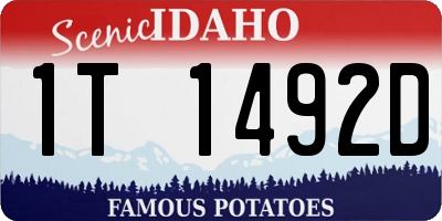 ID license plate 1T1492D