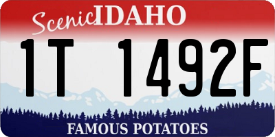 ID license plate 1T1492F