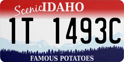 ID license plate 1T1493C
