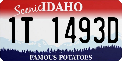 ID license plate 1T1493D