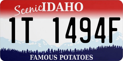 ID license plate 1T1494F