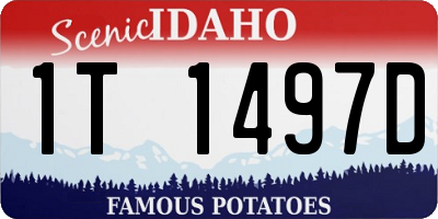 ID license plate 1T1497D