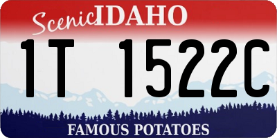 ID license plate 1T1522C
