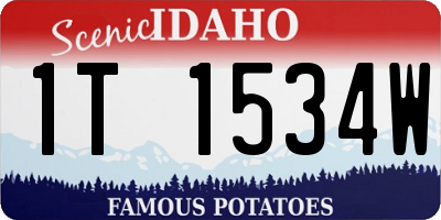 ID license plate 1T1534W