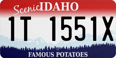 ID license plate 1T1551X