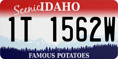 ID license plate 1T1562W
