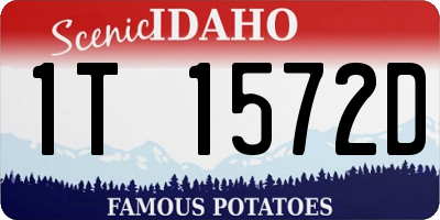 ID license plate 1T1572D