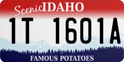 ID license plate 1T1601A