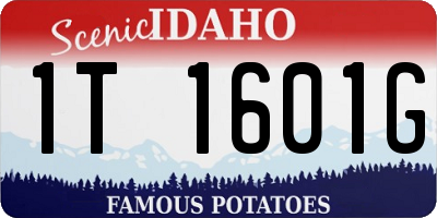 ID license plate 1T1601G