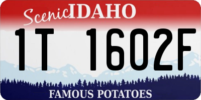 ID license plate 1T1602F