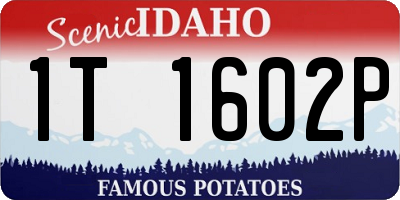 ID license plate 1T1602P