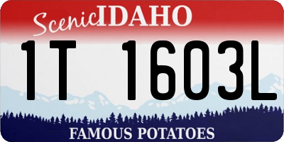 ID license plate 1T1603L