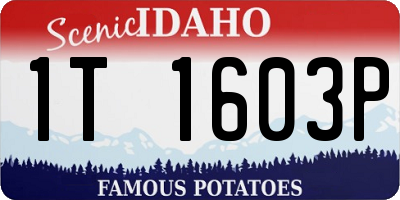 ID license plate 1T1603P