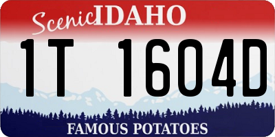 ID license plate 1T1604D