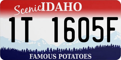 ID license plate 1T1605F