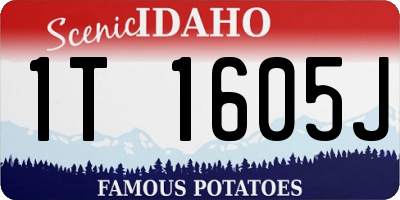 ID license plate 1T1605J