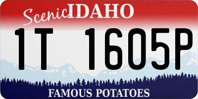 ID license plate 1T1605P