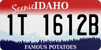 ID license plate 1T1612B