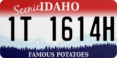 ID license plate 1T1614H