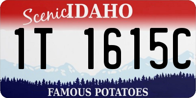 ID license plate 1T1615C