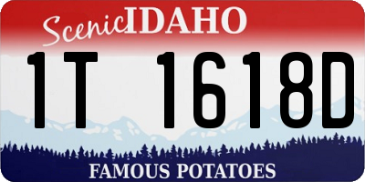 ID license plate 1T1618D