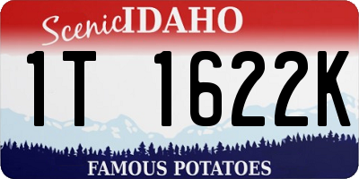 ID license plate 1T1622K