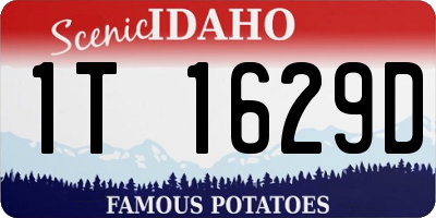 ID license plate 1T1629D