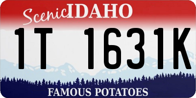 ID license plate 1T1631K