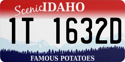 ID license plate 1T1632D
