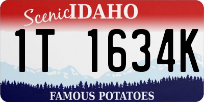 ID license plate 1T1634K
