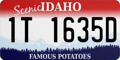 ID license plate 1T1635D
