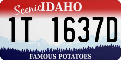 ID license plate 1T1637D